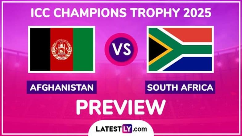 Afghanistan vs South Africa ICC Champions Trophy 2025 Preview: Likely Playing XIs, Key Battles, H2H and More About AFG vs SA CT Cricket Match in Karachi