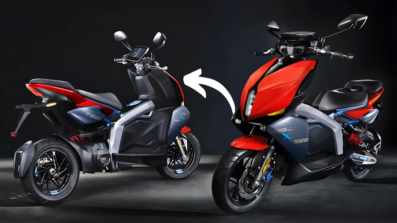 TVS X EV sporty look scooty come in 500 KM range - Check the price