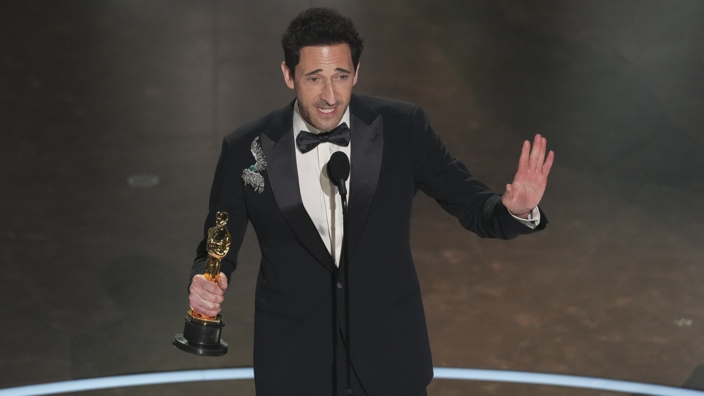 Adrien Brody wins best actor Oscar for ‘The Brutalist'