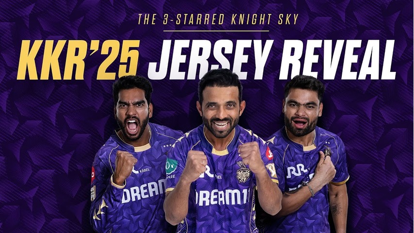 KKR Unveils Three-Star Jersey for IPL 2025, Honoring Their Championship Legacy