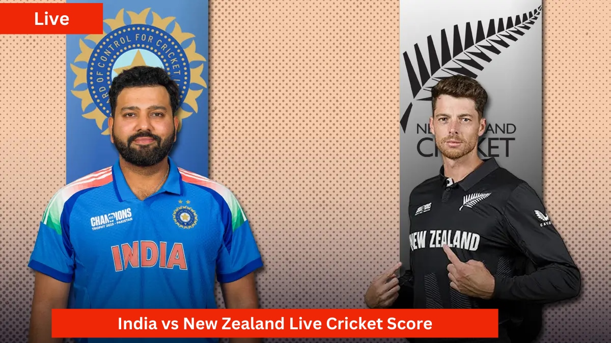 LIVE CRICKET SCORE | IND vs NZ, Champions Trophy 2025 - India vs New Zealand Full Scorecard Live Streaming, IND vs NZ Live Score Updates - Sports News